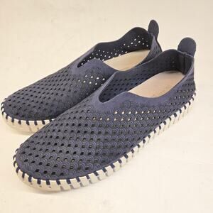 Ilse Jacobsen Hornbaek Tulip 139 Blue-Gray Slip-on Flats, Size 38, US 7.5 - 8